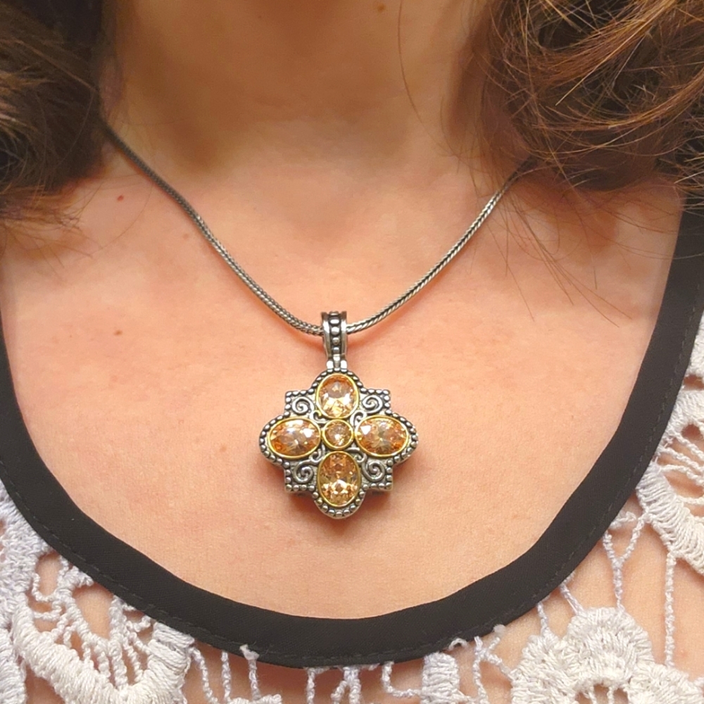CZ Stainless Steel Pendant 💖
